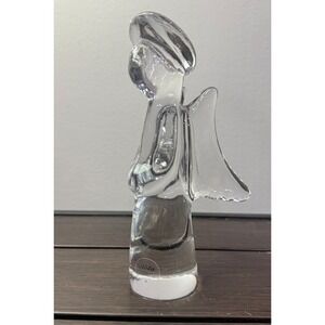 Dansk International Design Clear Glass Angel Figurine Poland Crystal Paperweight